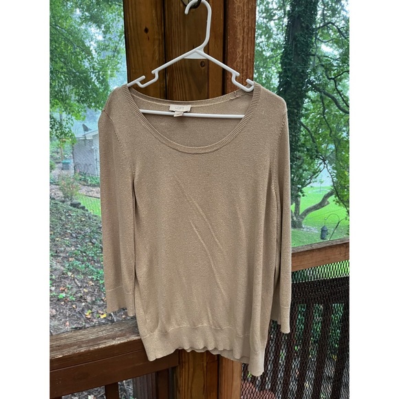 Loft Sweater tan with Gold threading size XL - Picture 1 of 5